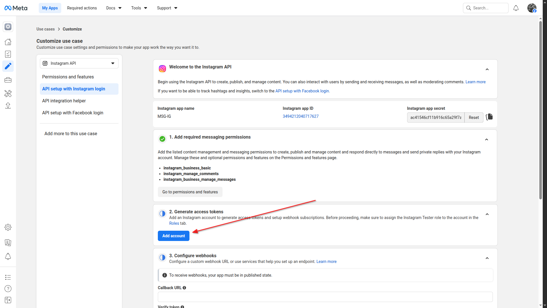 Add Instagram Account
